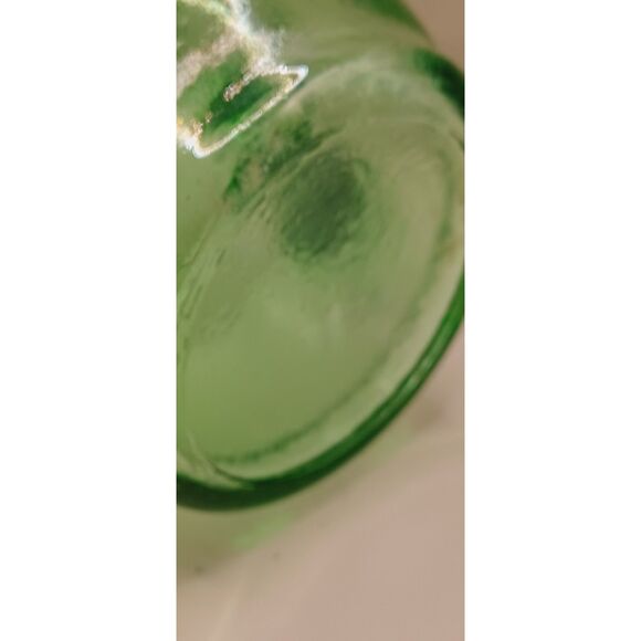 Vintage Emerald Green Glass Bubble Ring Juice Beverage Pitcher - Picture 8 of 16